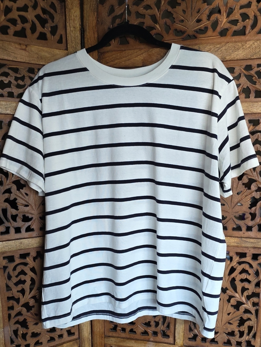 H&M White Tee with Black Stripes